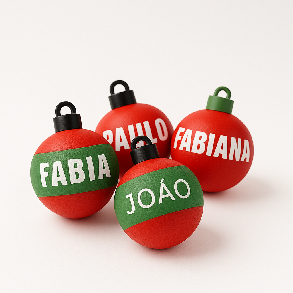 Bola de Natal Personalizada - Pacote com 5