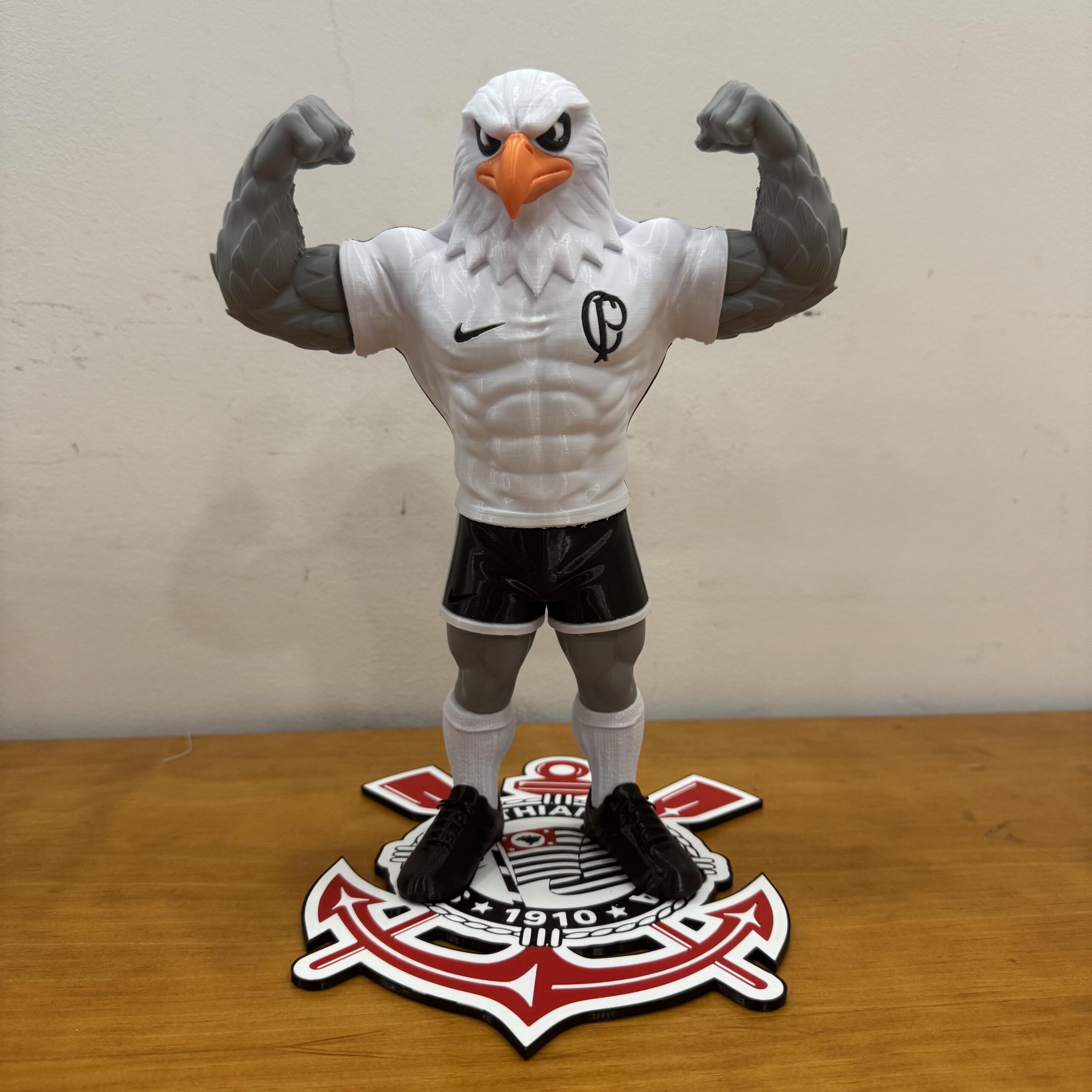 Mascote Corinthians 30cm 3D Decorativo Torcedor Timão Presente Criativo - Imagem 4