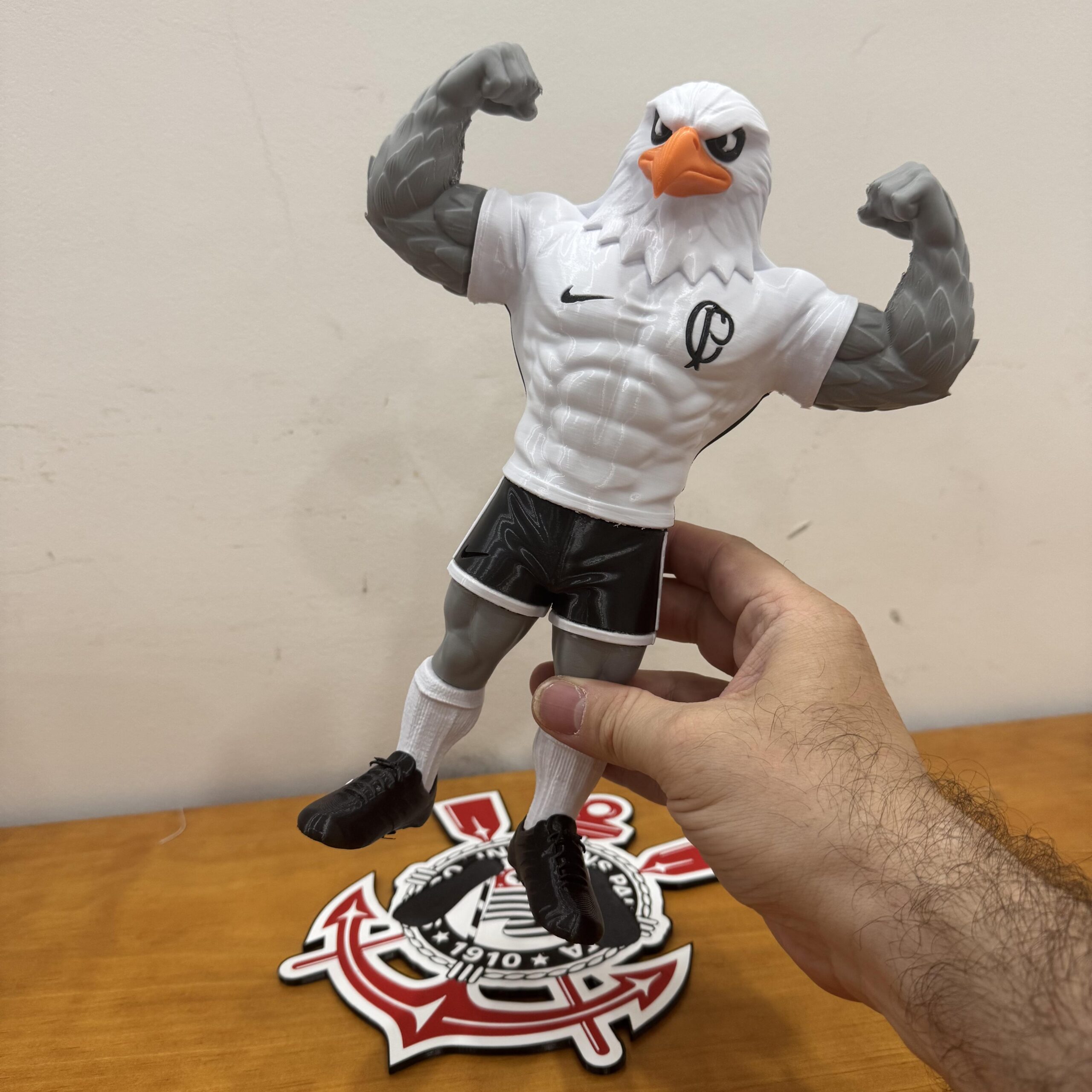 Mascote Corinthians 30cm 3D Decorativo Torcedor Timão Presente Criativo - Imagem 17