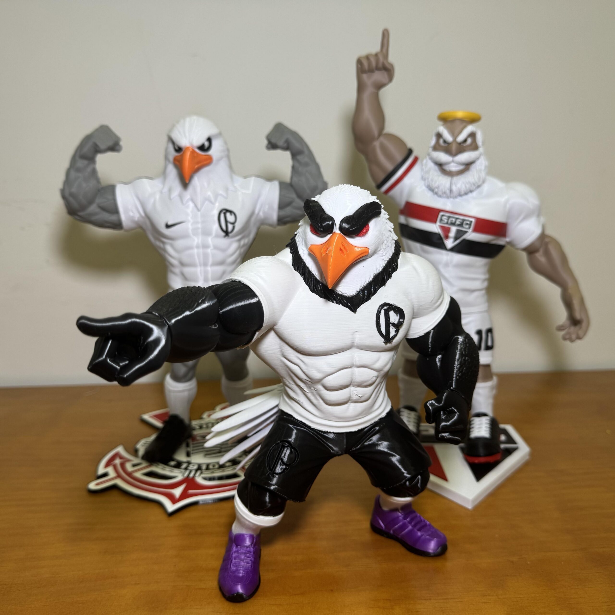 Mascote Corinthians 30cm 3D Decorativo Torcedor Timão Presente Criativo - Imagem 3