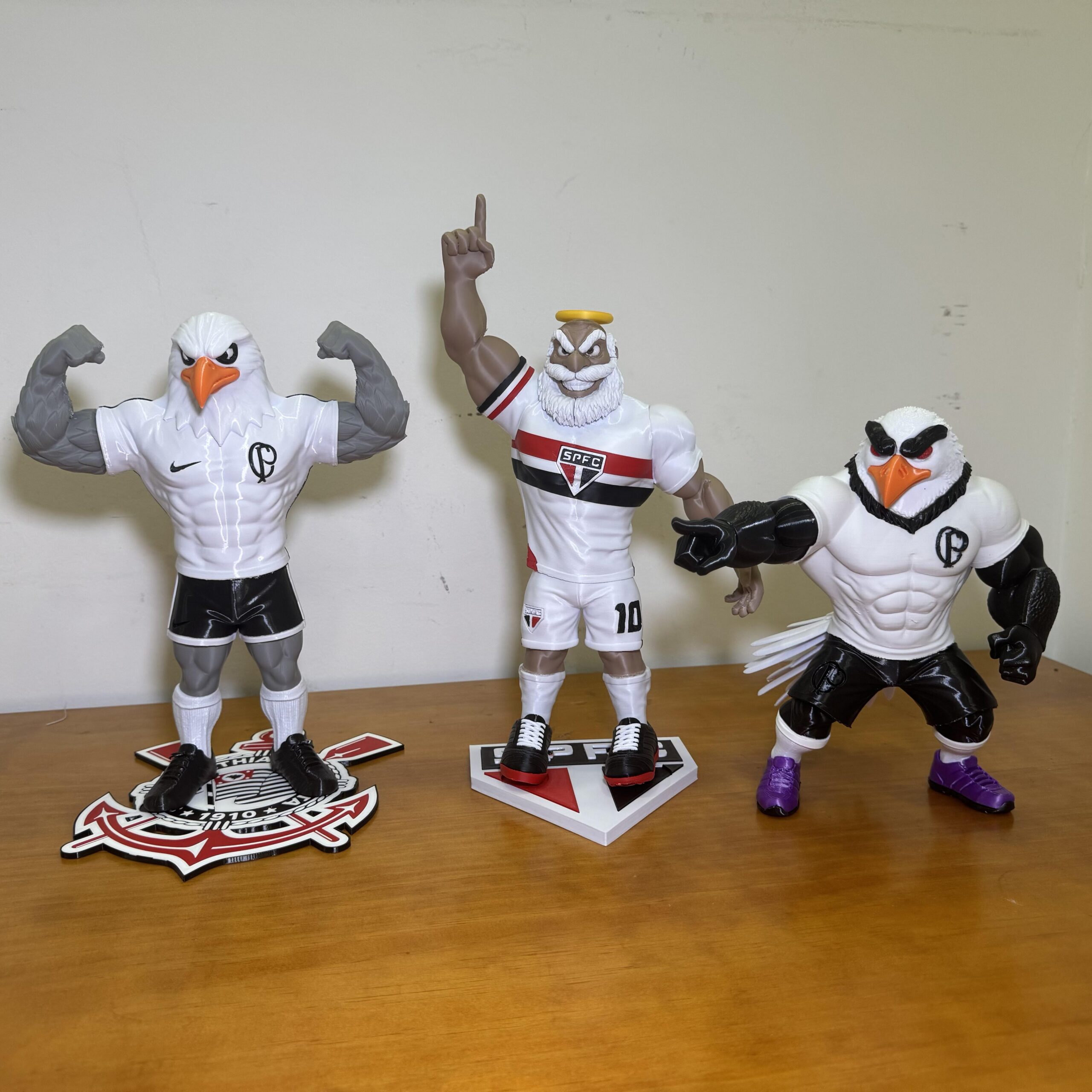 Mascote Corinthians 30cm 3D Decorativo Torcedor Timão Presente Criativo - Imagem 11