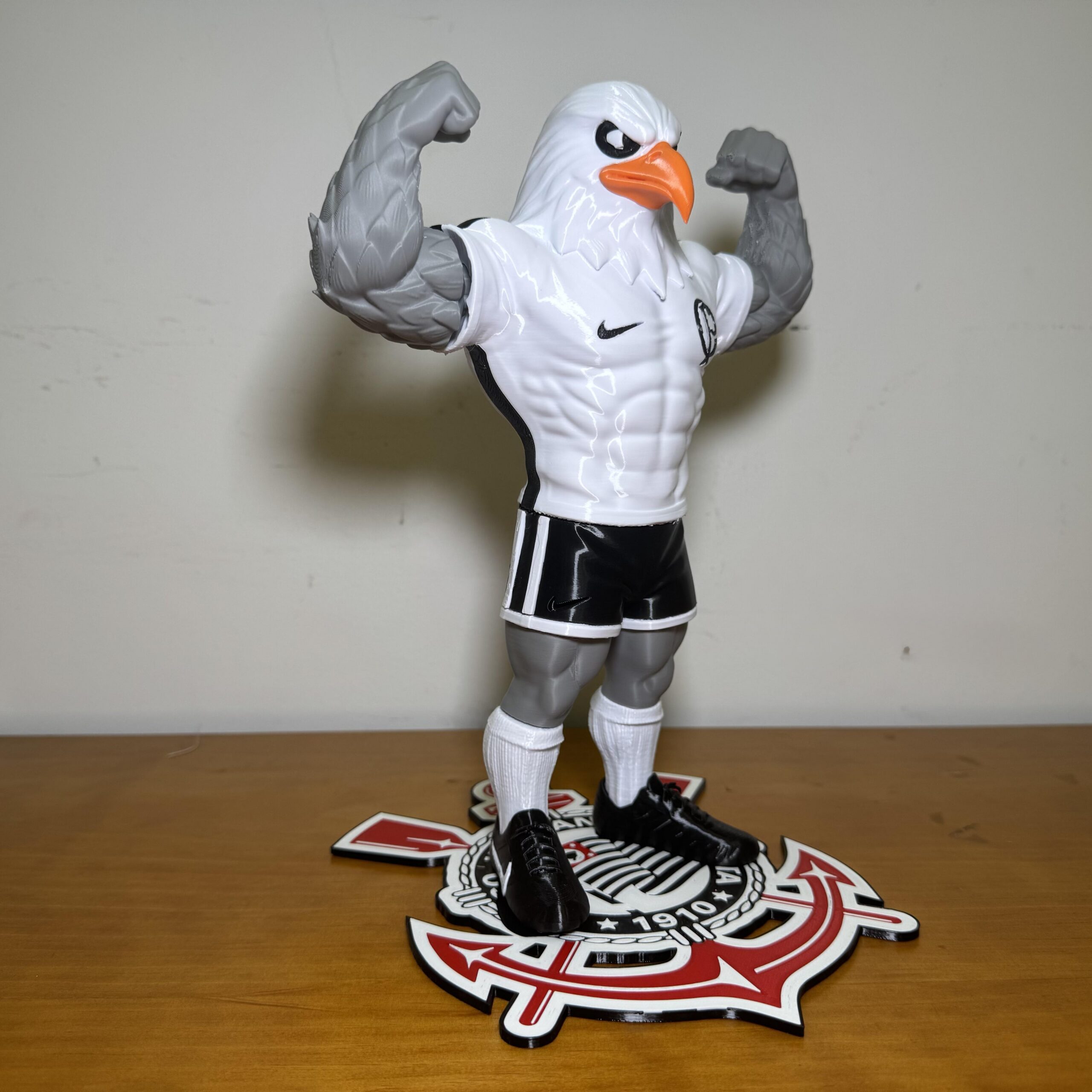 Mascote Corinthians 30cm 3D Decorativo Torcedor Timão Presente Criativo - Imagem 15