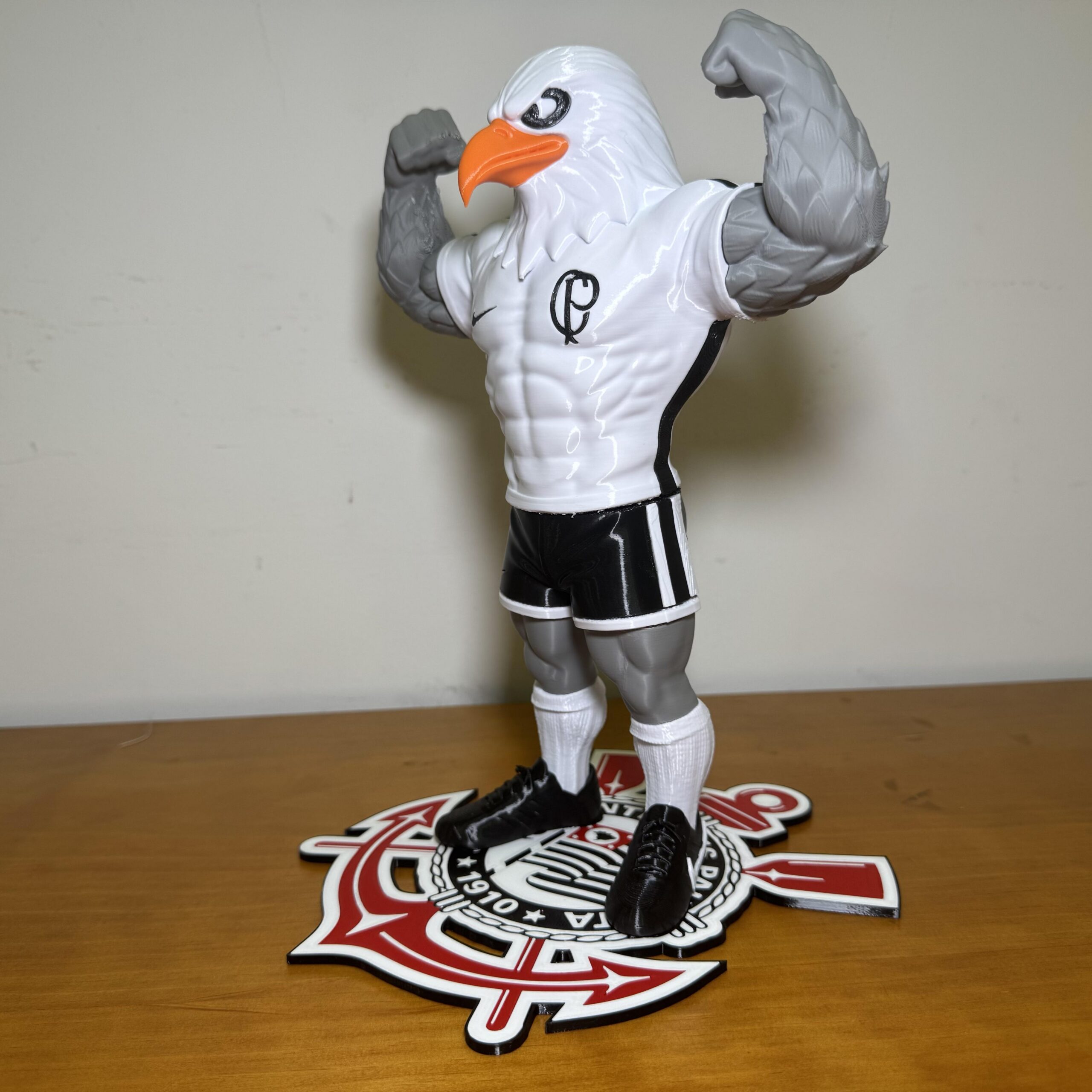 Mascote Corinthians 30cm 3D Decorativo Torcedor Timão Presente Criativo - Imagem 12