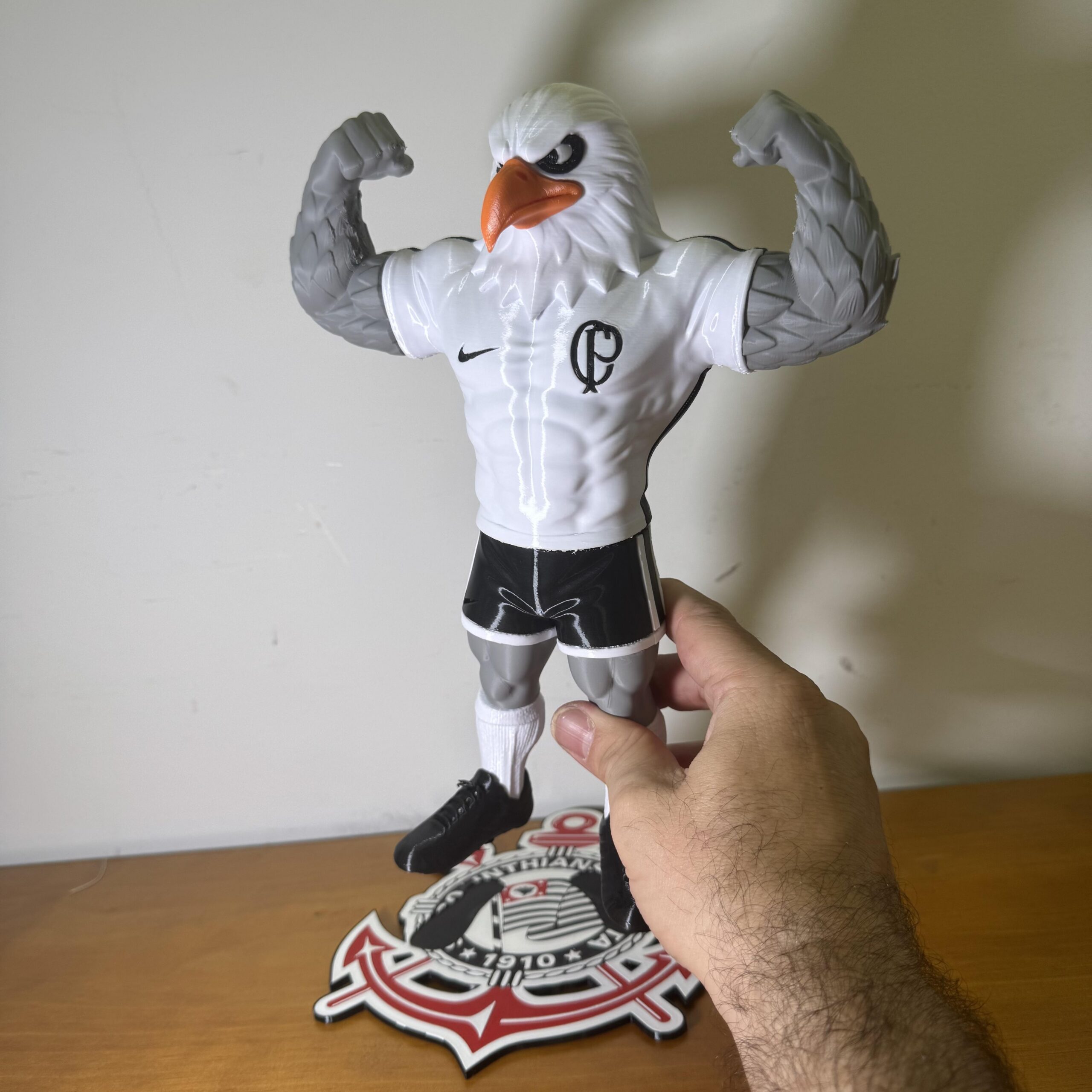 Mascote Corinthians 30cm 3D Decorativo Torcedor Timão Presente Criativo - Imagem 14