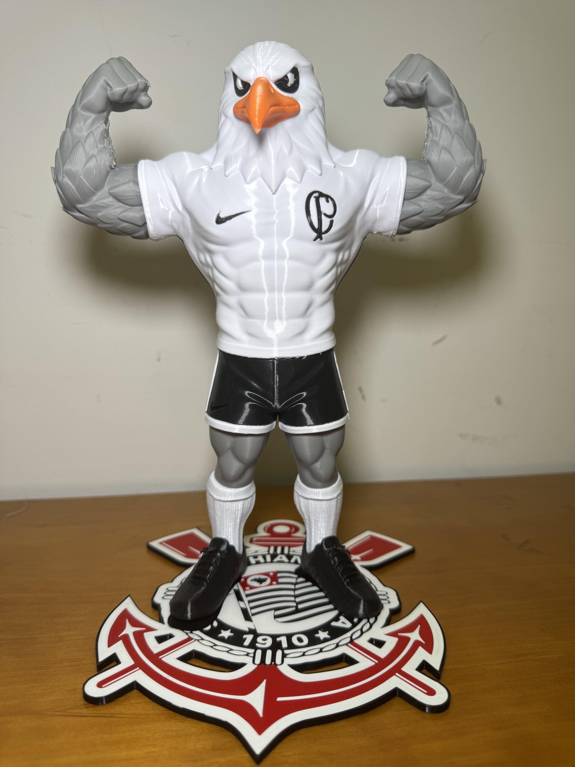 Mascote Corinthians 30cm 3D Decorativo Torcedor Timão Presente Criativo - Imagem 10