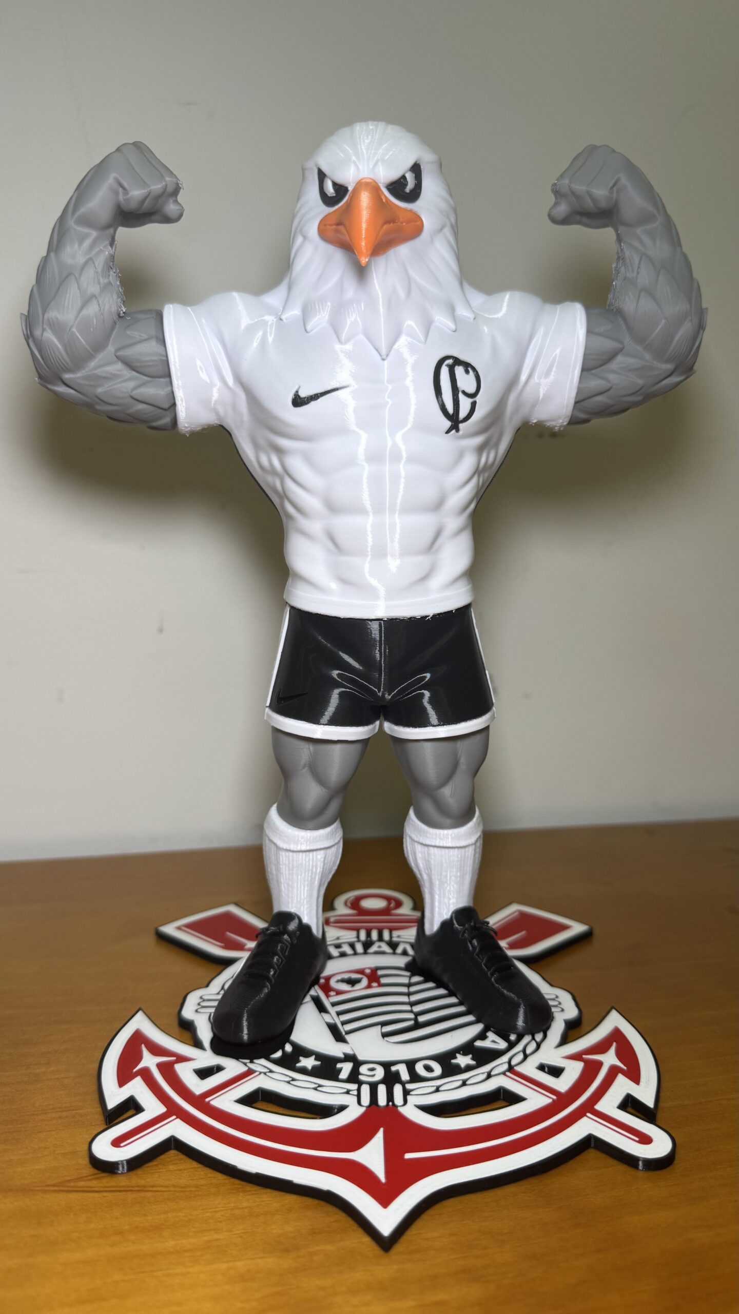 Mascote Corinthians 30cm 3D Decorativo Torcedor Timão Presente Criativo - Imagem 9