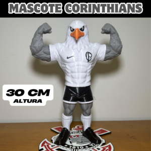 Mascote Corinthians 30cm 3D Decorativo Torcedor Timão Presente Criativo
