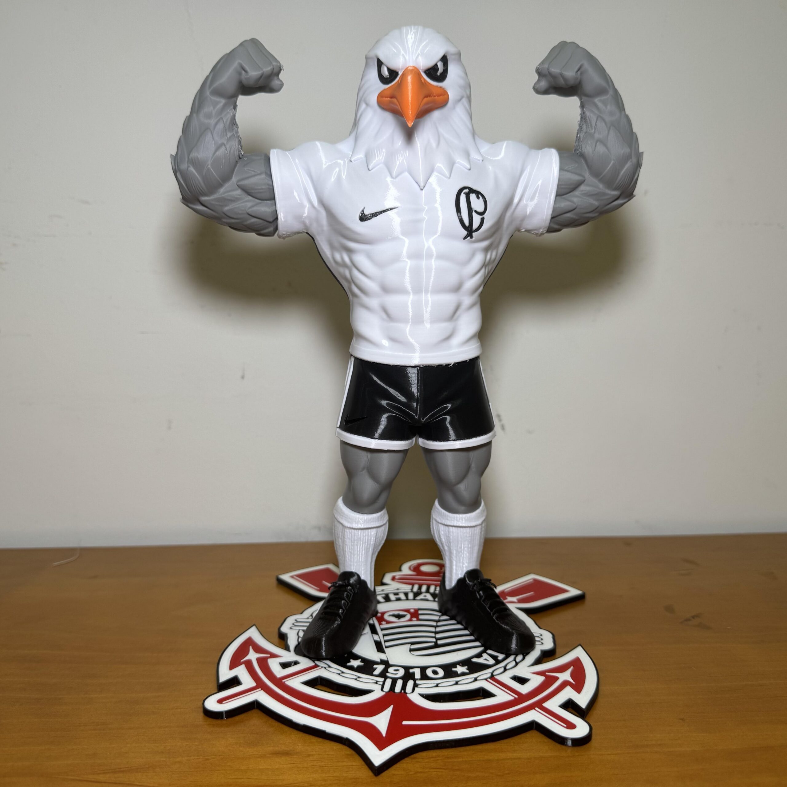 Mascote Corinthians 30cm 3D Decorativo Torcedor Timão Presente Criativo - Imagem 16