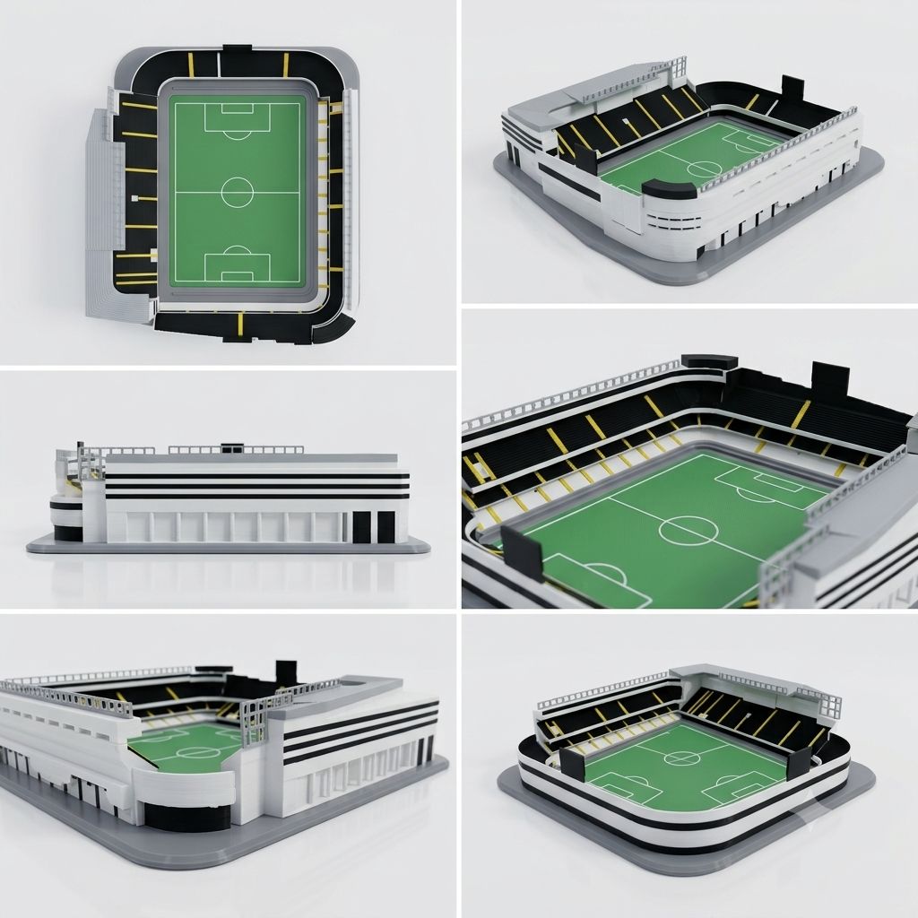Réplica Vila Belmiro Maquete 3D Santos FC Colecionável Estádio - Imagem 2