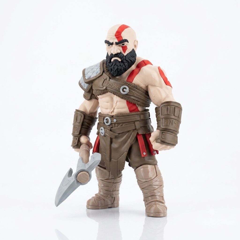 Boneco Guerreiro Espartano com Machado Nórdico — 30cm — Kratos - Imagem 2