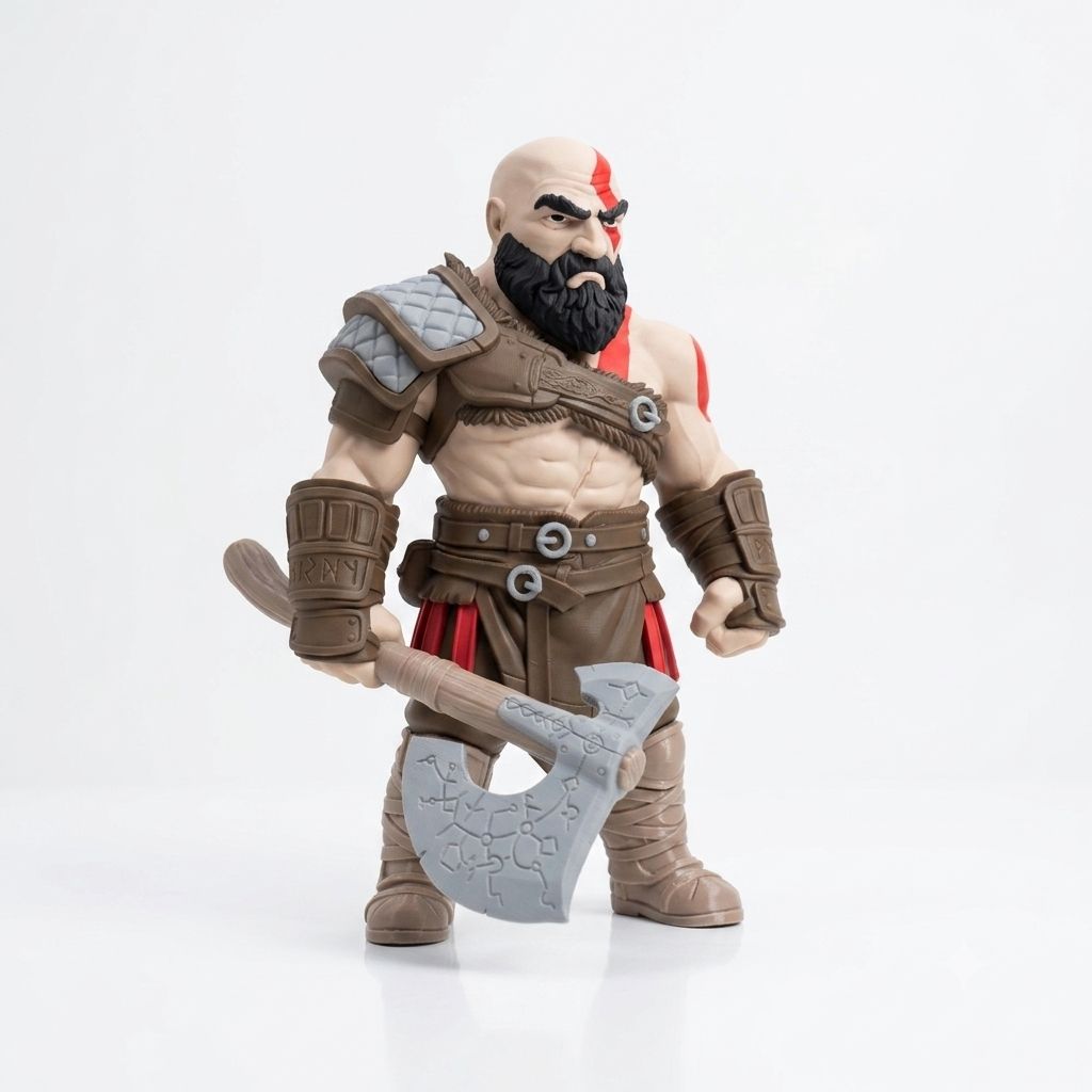 Boneco Guerreiro Espartano com Machado Nórdico — 30cm — Kratos - Imagem 3