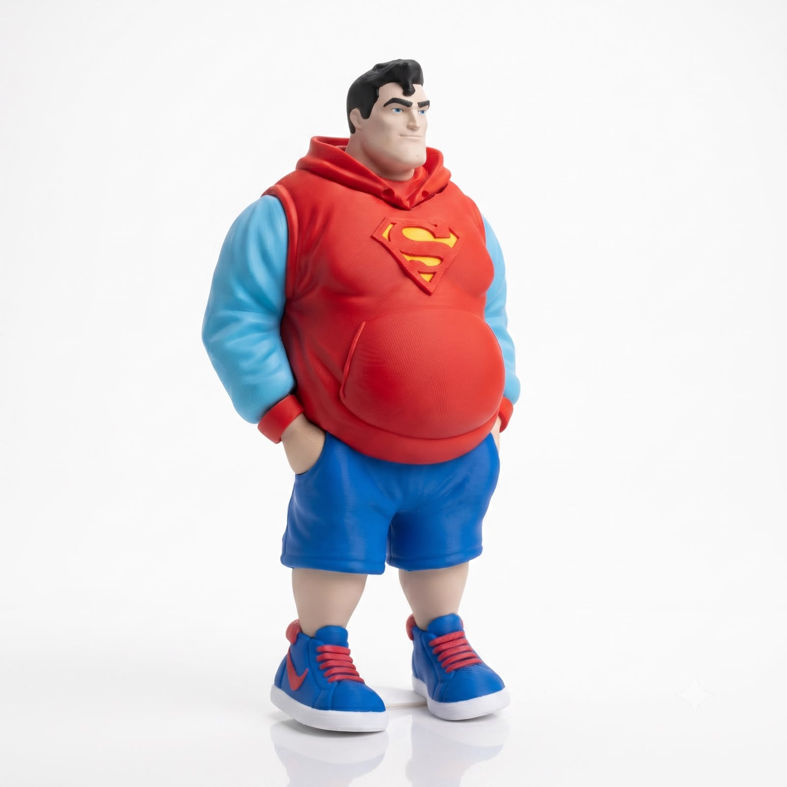 Boneco Super-Man Aposentado Gordinho 26cm Decoração Geek