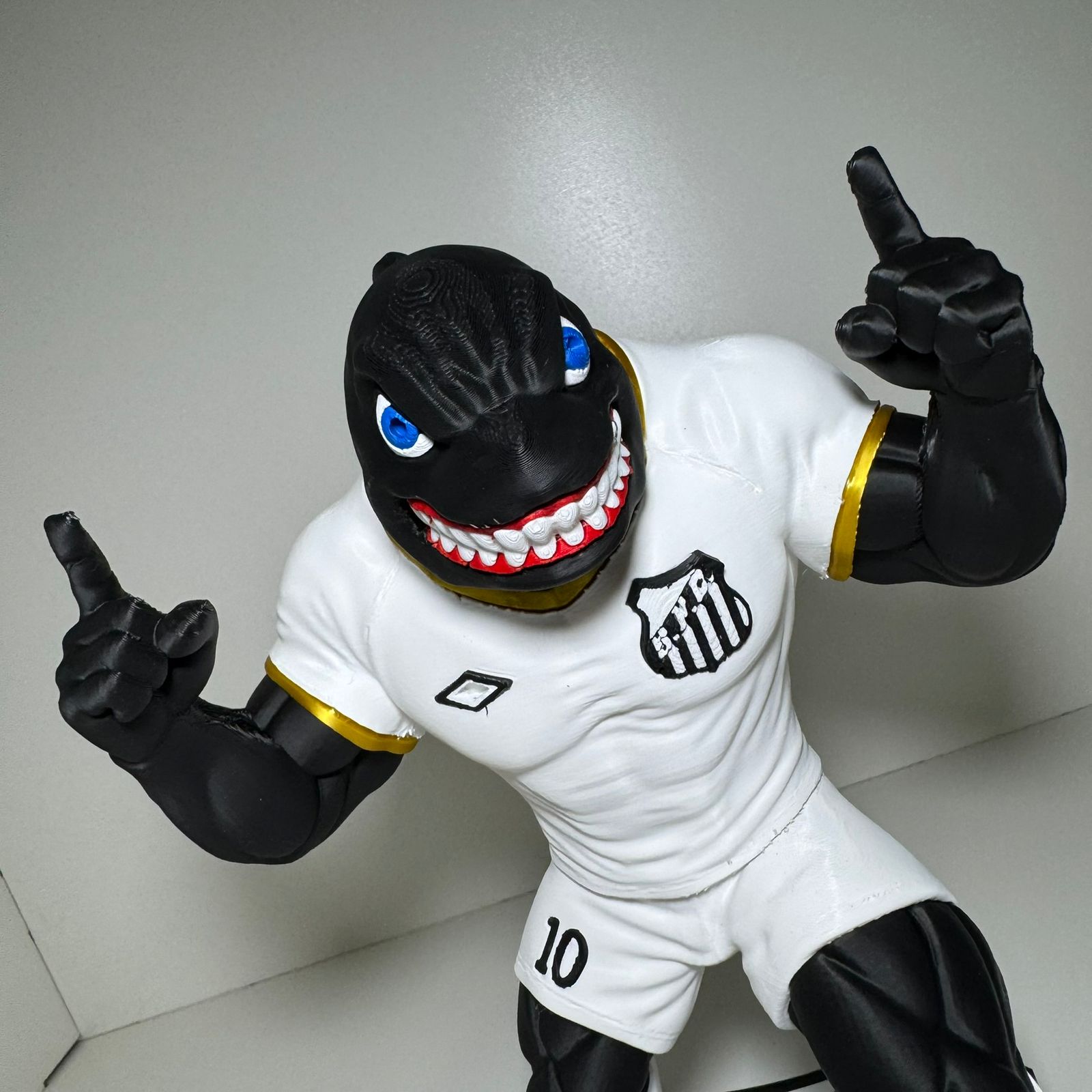 Boneco Mascote Baleia Santos FC 26cm Impressão 3D Colecionável - Imagem 4