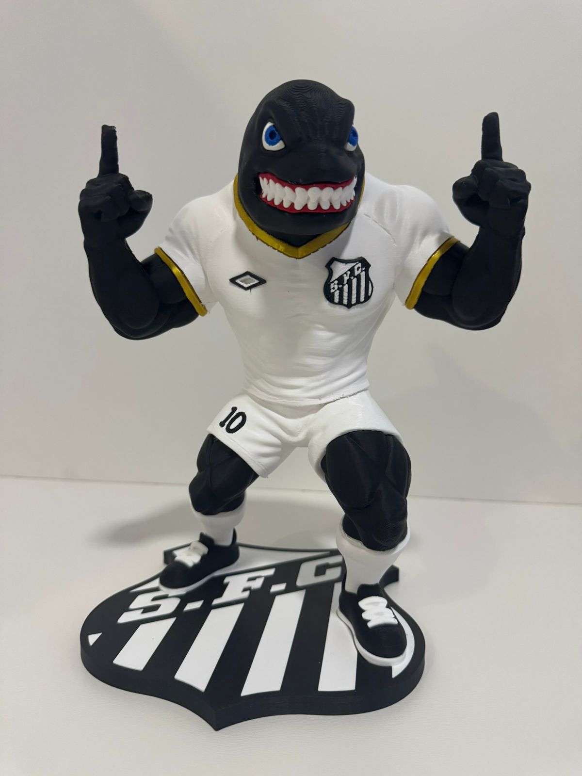 Boneco Mascote Baleia Santos FC 26cm Impressão 3D Colecionável - Imagem 6