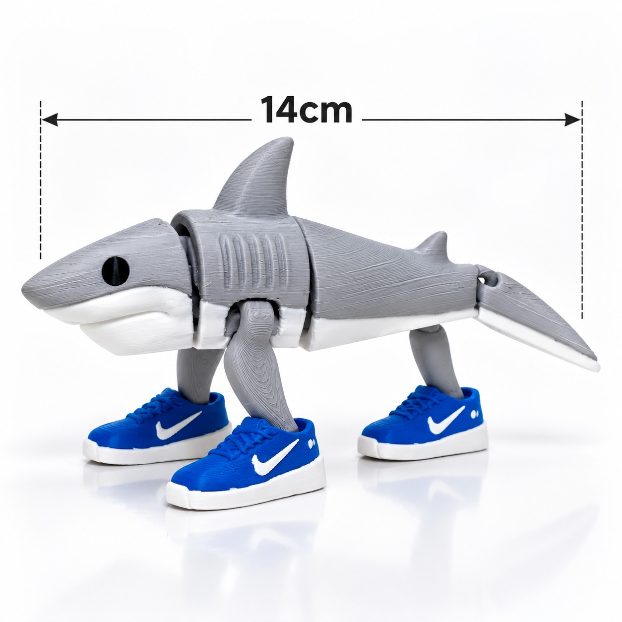 Tralalero Tralala Tubarão Tênis 14cm Impressão 3D Brainrot Meme - Imagem 6
