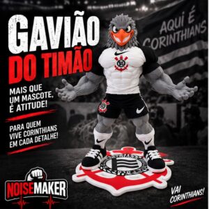 Gavião Mascote Timão 17cm Base Escudo Impressão 3D Colecionável