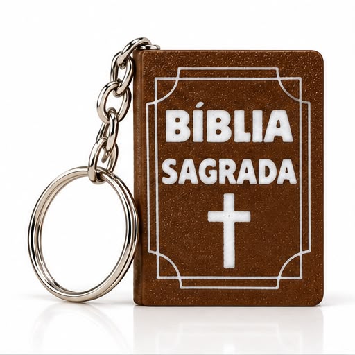 Chaveiro Bíblia Sagrada NFC Versículo Diário Impressão 3D Mini