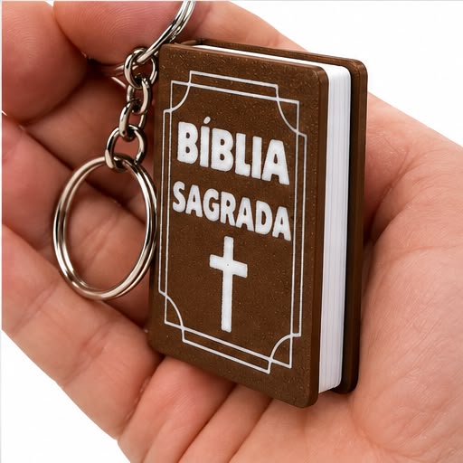 Chaveiro Bíblia Sagrada NFC Versículo Diário Impressão 3D Mini - Imagem 2