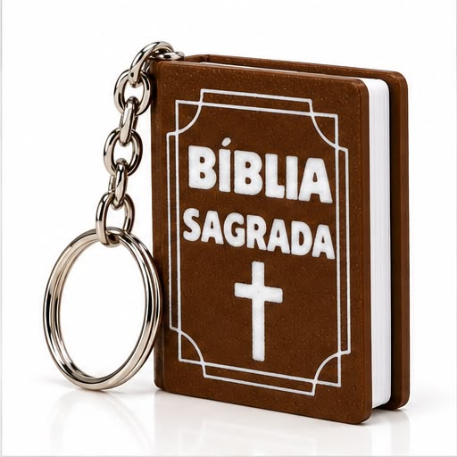 Chaveiro Bíblia Sagrada NFC Versículo Diário Impressão 3D Mini - Imagem 3