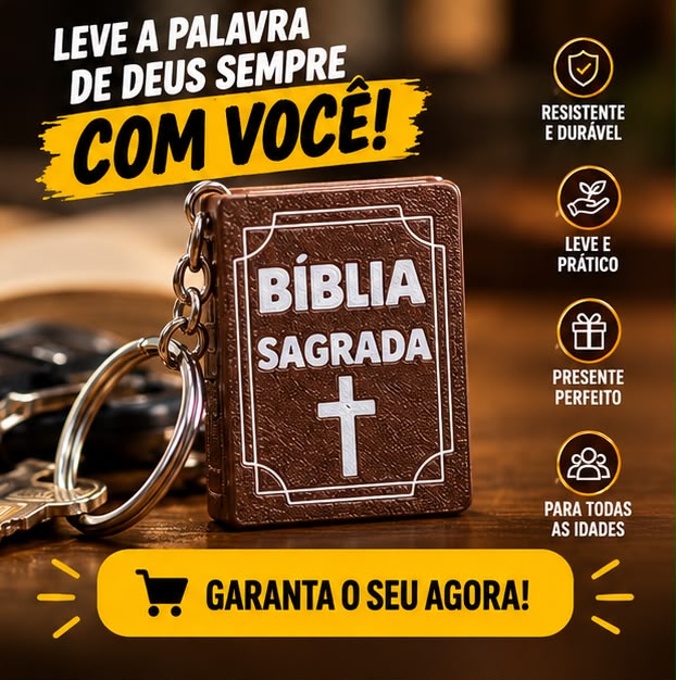 Chaveiro Bíblia Sagrada NFC Versículo Diário Impressão 3D Mini - Imagem 9