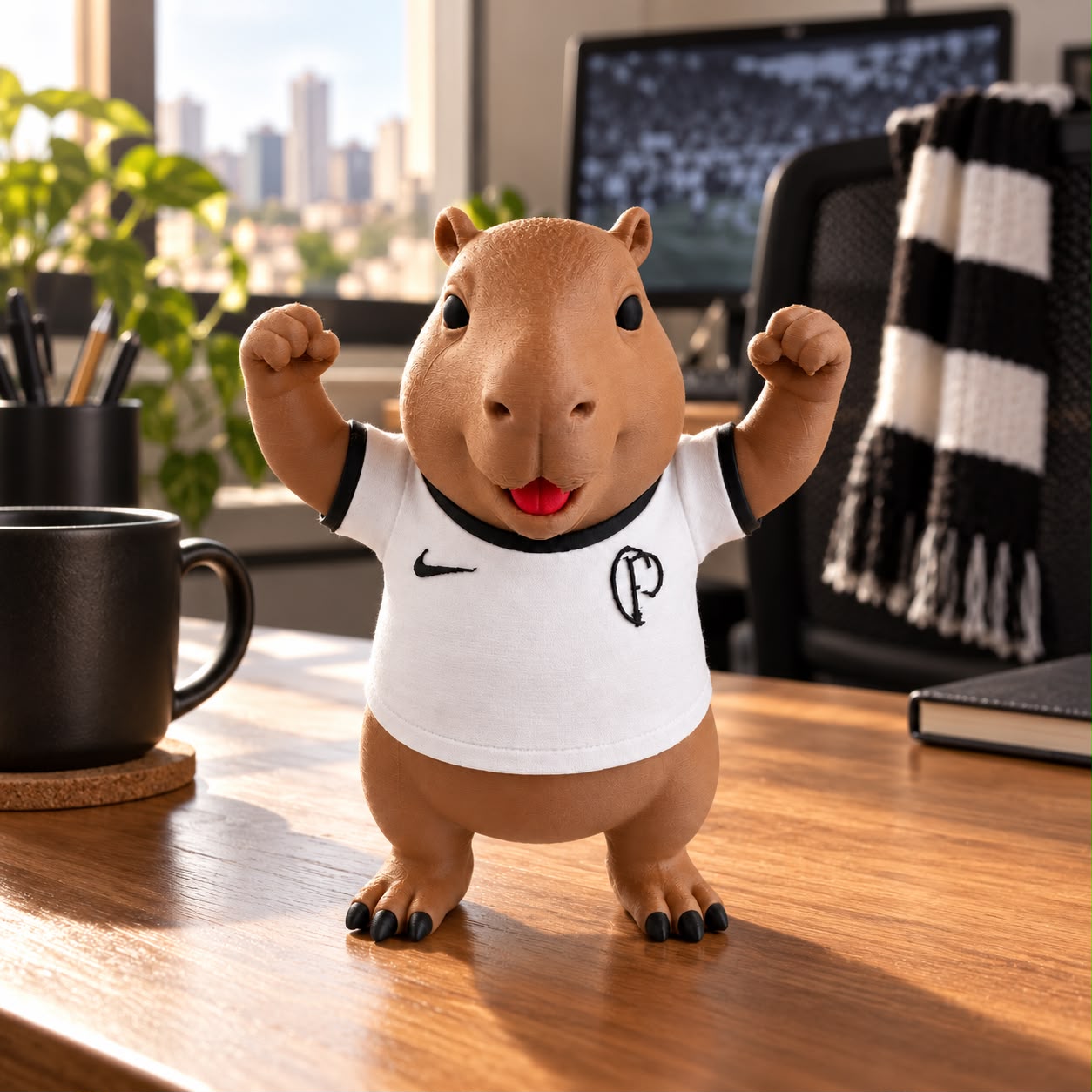 Capivara Corinthians Timão 16cm Camisa 10 Impressão 3D Boneco