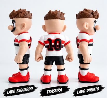 Boneco Encanador Tricolor São Paulo 16cm Presente Futebol - Imagem 2