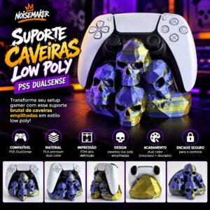 Suporte Controle PS5 Caveiras Dual Color Impressão 3D