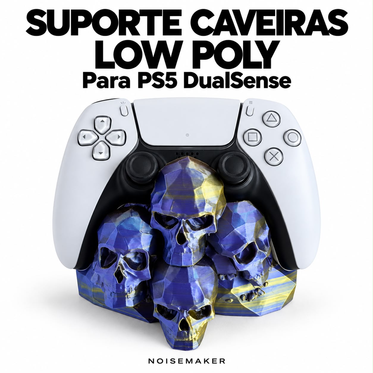 Suporte Controle PS5 Caveiras Dual Color Impressão 3D - Imagem 7