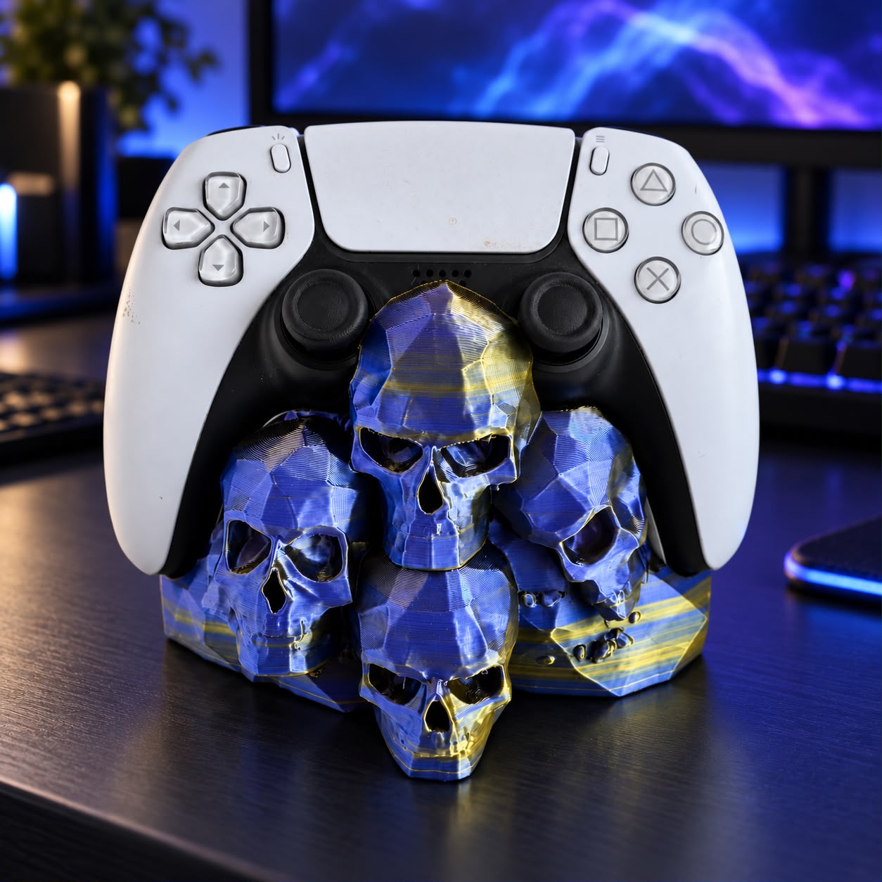 Suporte Controle PS5 Caveiras Dual Color Impressão 3D - Imagem 8